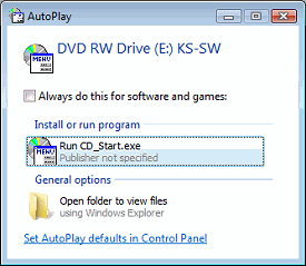autorun opens an executable file without a digital signature